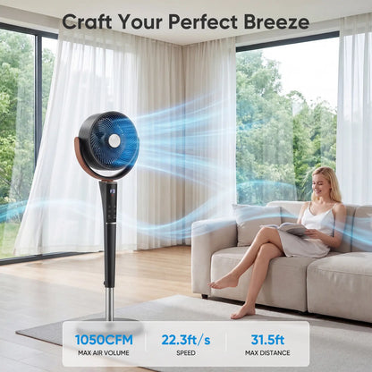 🔥Summer Sale 45% OFF | Quiet DC Motor Standing Fan, 120° Oscillating Pedestal Fan with Remote, 16 Speeds, 20dB