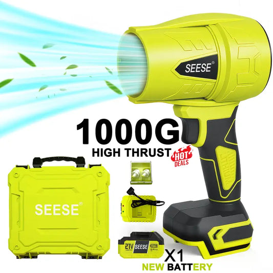 Powerful Cordless Turbo Jet Blower for Car Drying and Garden Cleaning