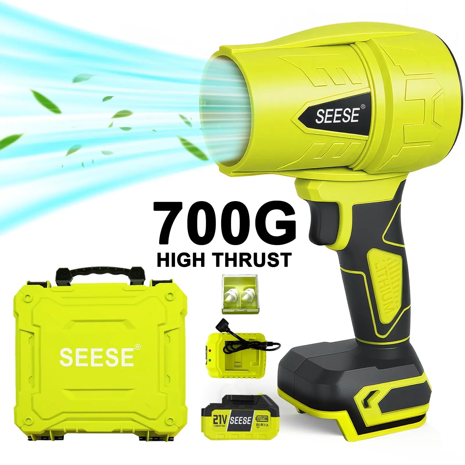 Powerful Cordless Turbo Jet Blower for Car Drying and Garden Cleaning