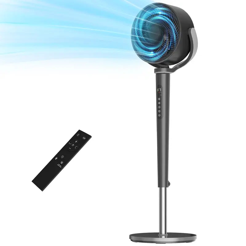 Quiet Oscillating Pedestal Fan, 90ft Powerful Airflow for Large Rooms & Garages, 32 Speeds & 3 Modes, 12H Timer, Remote Controlled Floor Fan for Bedroom Home Office