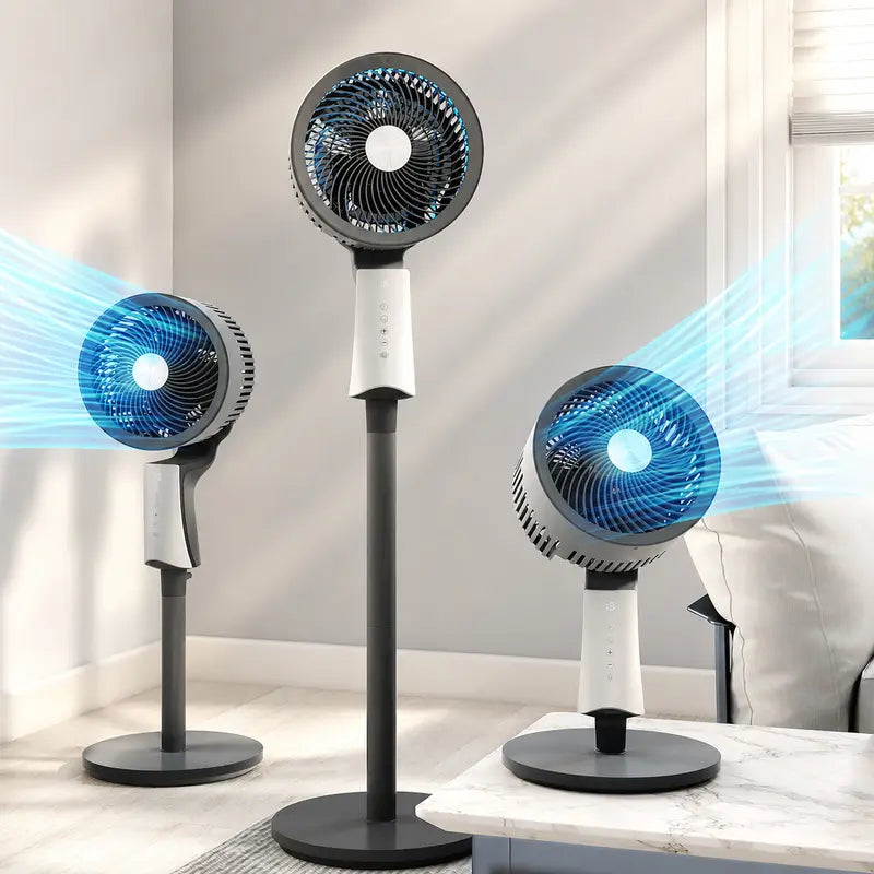 Quiet Oscillating Pedestal Fan, 90ft Powerful Airflow for Large Rooms & Garages, 32 Speeds & 3 Modes, 12H Timer, Remote Controlled Floor Fan for Bedroom Home Office