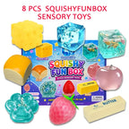 8-Pack Stress Relief Fidget Toys Set, Sensory Squishy Toys for Kids & Adults, Slow-Return Malt Sugar Material, Creative Party Favors & Anxiety Relief Bundle