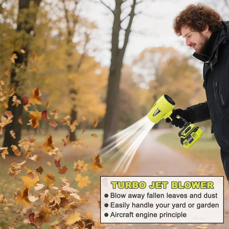 Powerful Cordless Turbo Jet Blower for Car Drying and Garden Cleaning