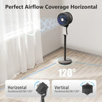 Quiet Oscillating Pedestal Fan, 90ft Powerful Airflow for Large Rooms & Garages, 32 Speeds & 3 Modes, 12H Timer, Remote Controlled Floor Fan for Bedroom Home Office