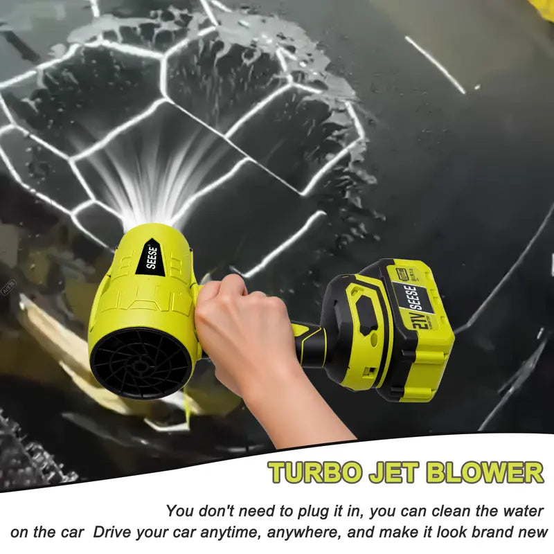 Powerful Cordless Turbo Jet Blower for Car Drying and Garden Cleaning