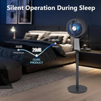 Quiet Oscillating Pedestal Fan, 90ft Powerful Airflow for Large Rooms & Garages, 32 Speeds & 3 Modes, 12H Timer, Remote Controlled Floor Fan for Bedroom Home Office