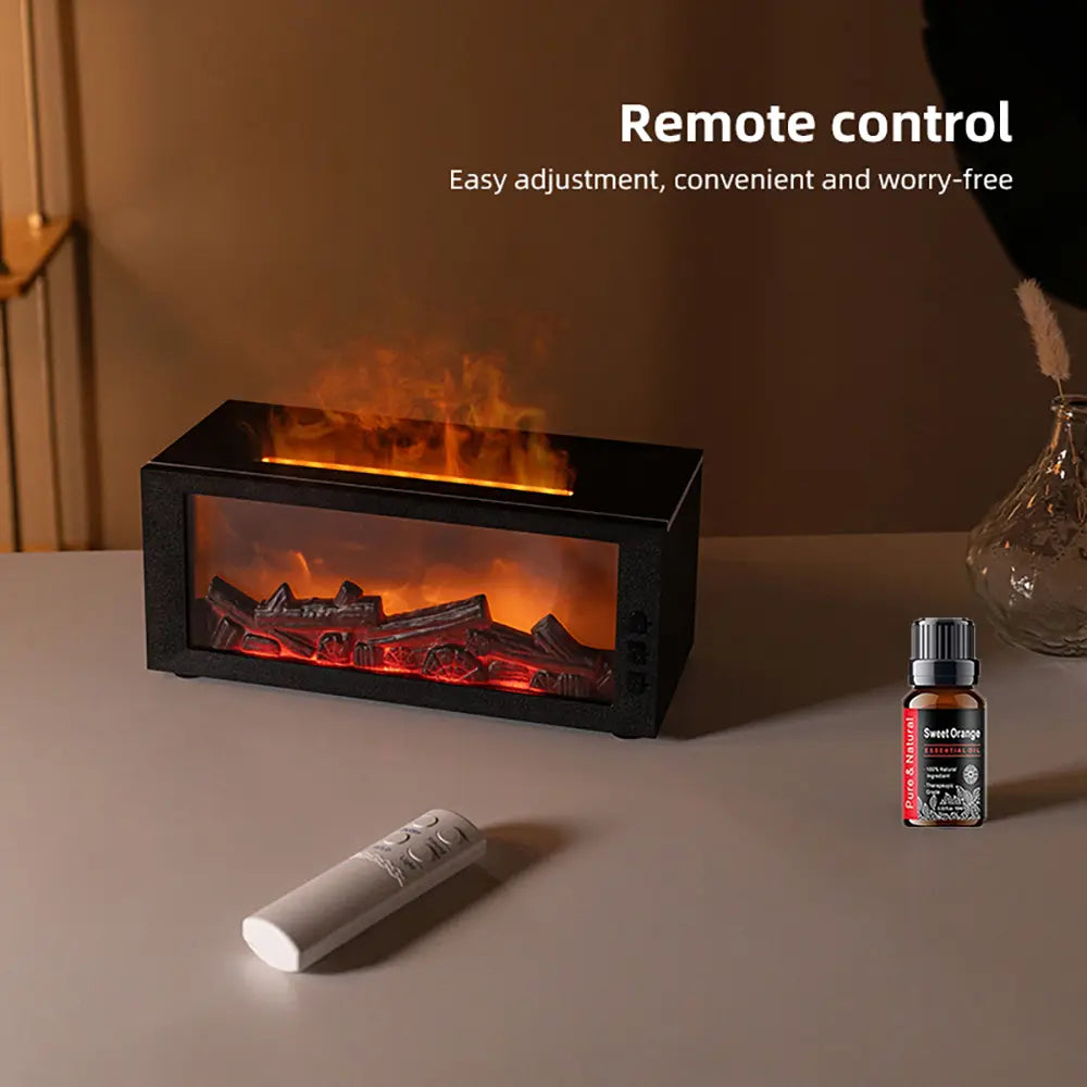 300ml Flame Aroma Diffuser Humidifier with Timer Remote and Waterless Auto-Off