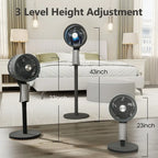 Quiet Oscillating Pedestal Fan, 90ft Powerful Airflow for Large Rooms & Garages, 32 Speeds & 3 Modes, 12H Timer, Remote Controlled Floor Fan for Bedroom Home Office