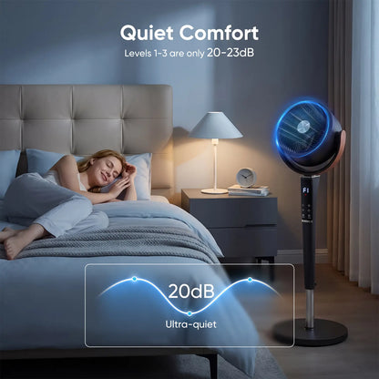 🔥Summer Sale 45% OFF | Quiet DC Motor Standing Fan, 120° Oscillating Pedestal Fan with Remote, 16 Speeds, 20dB