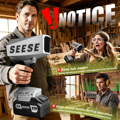 【FathersDayGift】SEESE 2000G Cyber Cordless Leaf Blower Violent TurboFan,120 MPH+,BrushlessPure Copper Motor Jet Fan With Battery,CordlessTurbo Super Power Air Duster, Car Drying after Wash, SnowRemoval fathersdaygift